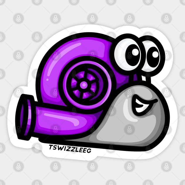 Turbo Snail (Version 1) - Purple / Gray Sticker by hoddynoddy
